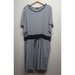 Torrid Mini Dress Women Plus Size 5X Black White Stripes Short Sleeve Jersey